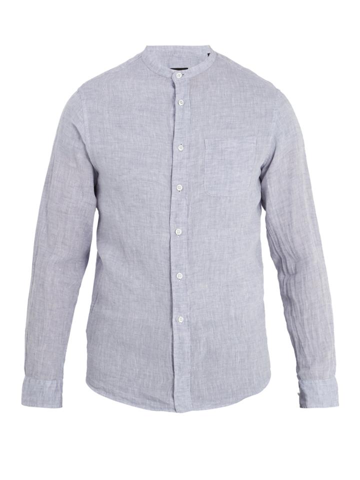 Giorgio Armani Mandarin-collar Linen Shirt