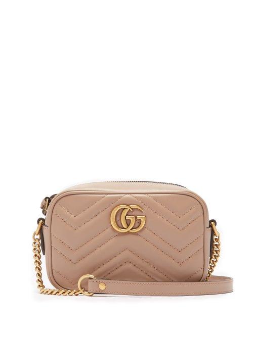 Matchesfashion.com Gucci - Gg Marmont Mini Quilted Leather Cross Body Bag - Womens - Nude