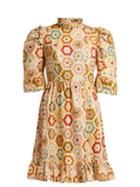 Matchesfashion.com Batsheva - Kaleidoscopic Print Cotton Dress - Womens - Multi