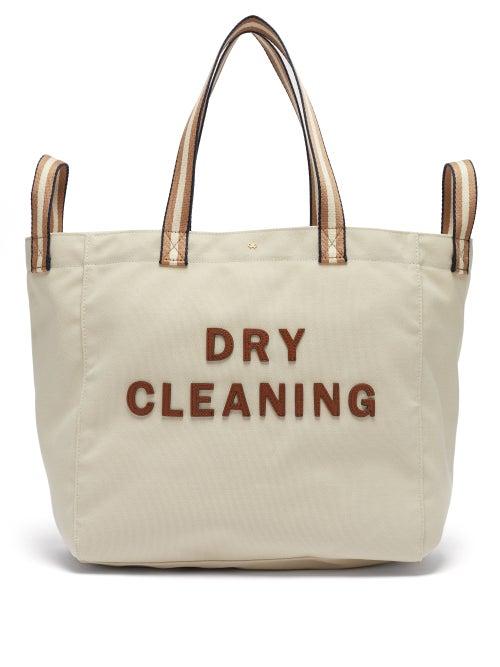 Matchesfashion.com Anya Hindmarch - Household Dry Cleaning Recycled-canvas Tote Bag - Womens - Cream Multi