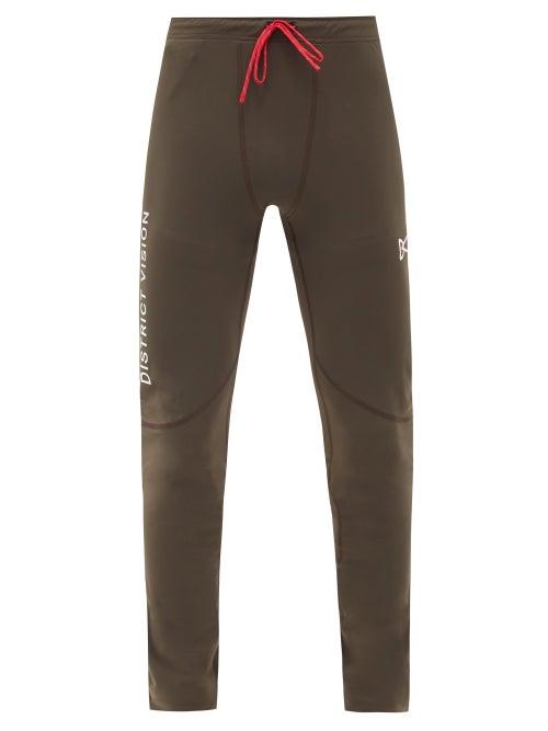 Matchesfashion.com District Vision - Lono Logo-print Leggings - Mens - Khaki