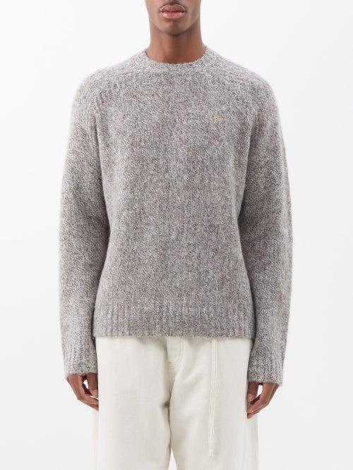 Acne Studios - Kowhai Embroidered-logo Wool Sweater - Mens - Grey