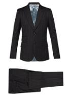 Matchesfashion.com Gucci - Heritage Logo Print Wool Suit - Mens - Grey