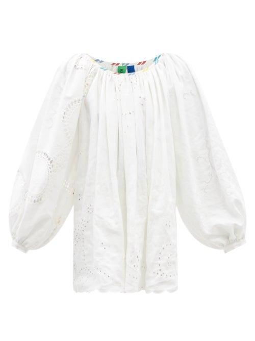 Rianna + Nina - Kendima Embroidered-lace Cotton-poplin Top - Womens - Multi