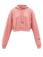 Reebok X Victoria Beckham - Cropped French Terry Hooded Sweatshirt - Womens - Pink