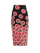 Matchesfashion.com Diane Von Furstenberg - Kara Blossom Print Pencil Skirt - Womens - Black Red