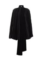 Matchesfashion.com Balenciaga - Pleated-satin Cape Top - Womens - Black