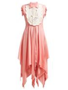 Matchesfashion.com Jw Anderson - Rope Embroidered Beaded Handkerchief Dress - Womens - Light Pink