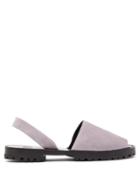 Matchesfashion.com Goya - Serraje Suede Slingback Sandals - Womens - Light Purple