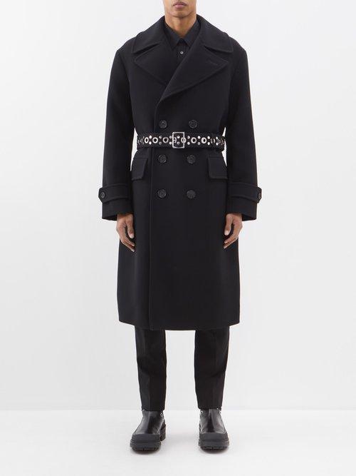 Alexander Mcqueen - Belted Scuba Trench Coat - Mens - Black