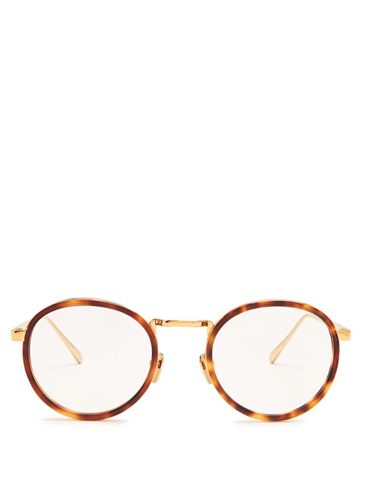 Linda Farrow Tortoiseshell Round-frame Glasses