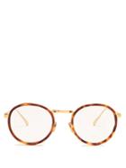 Linda Farrow Tortoiseshell Round-frame Glasses