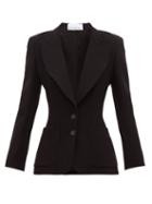 Matchesfashion.com Raey - Wide-lapel Fitted Wool-crepe Jacket - Womens - Black