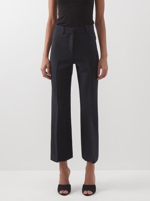 Nili Lotan - Corette Wool-blend Cropped Trousers - Womens - Black