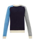 Matchesfashion.com Howlin' - Contrast Sleeve Wool Sweater - Mens - Navy Multi