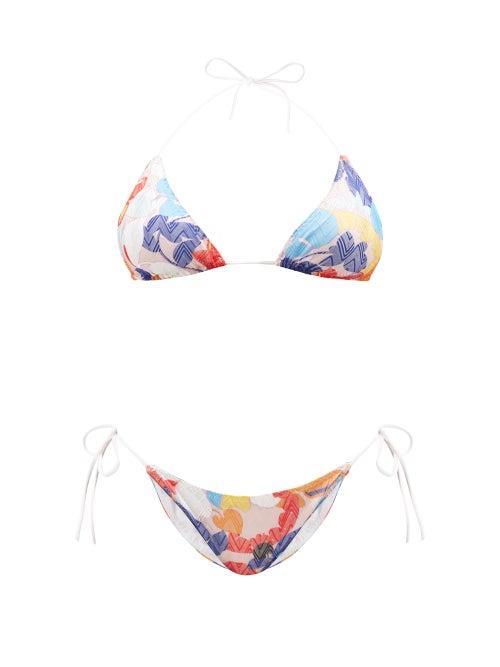Missoni - Zigzag Floral-print Triangle Bikini - Womens - Multi