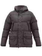 Matchesfashion.com Stone Island - Hooded Quilted Down Coated Linen Jacket - Mens - Black