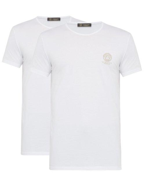 Matchesfashion.com Versace - Pack Of Two Medusa Print Stretch Cotton T Shirts - Mens - White