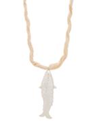 Matchesfashion.com Jil Sander - Fish-pendant Silk Necklace - Womens - White