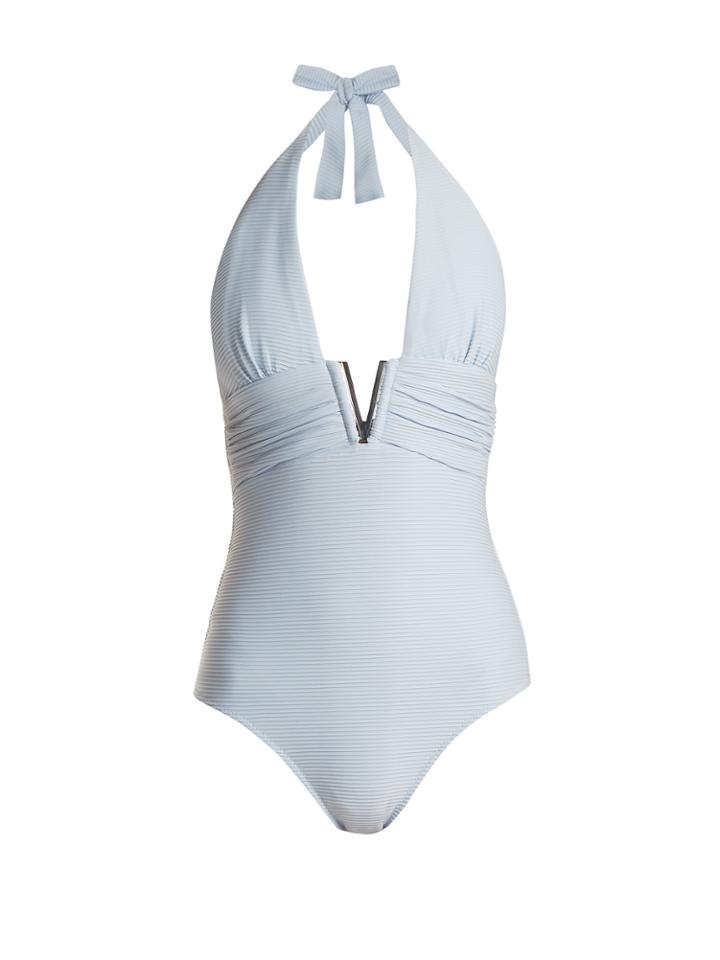 Heidi Klein Hvar V-bar Halterneck Swimsuit