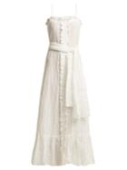 Lisa Marie Fernandez Ruffle-trimmed Seersucker Dress