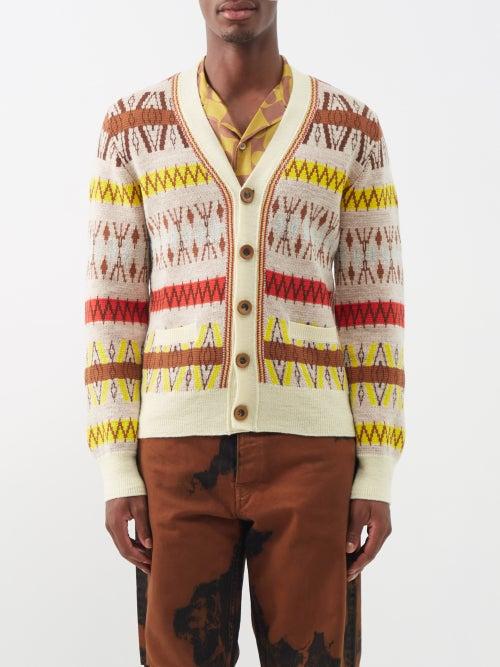 Wales Bonner - Orchestra Wool-blend Striped Cardigan - Mens - Cream Multi