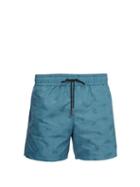 Matchesfashion.com Bottega Veneta - Butterfly Jacquard Swim Shorts - Mens - Blue
