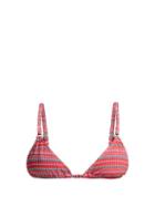 Matchesfashion.com Belize - Chiara Striped Seersucker Bikini Top - Womens - Red Multi