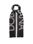 Matchesfashion.com Dolce & Gabbana - Logo-jacquard Cotton-blend Scarf - Mens - Black White
