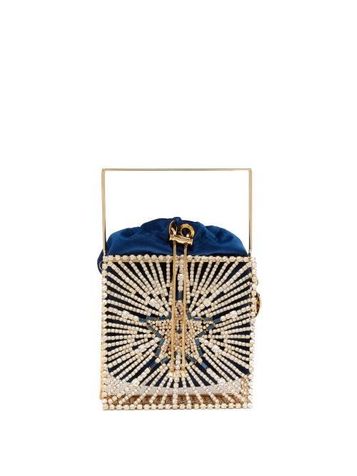 Matchesfashion.com Rosantica - Lanterna Crystal-star Clutch Bag - Womens - Blue Multi