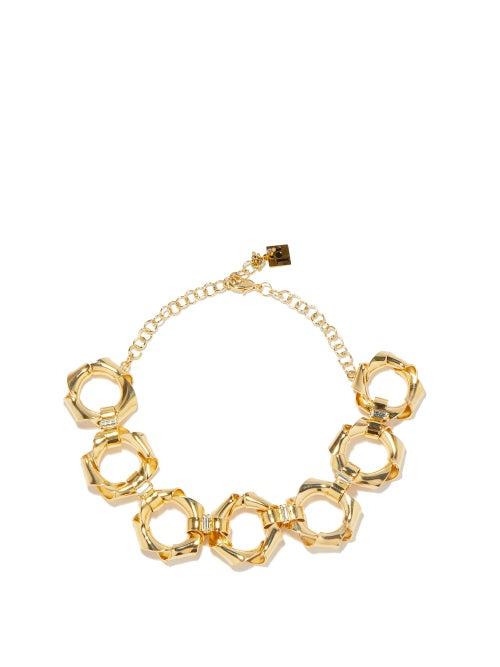 Ladies Jewellery Rosantica - Bamboo Crystal Brass Necklace - Womens - Gold