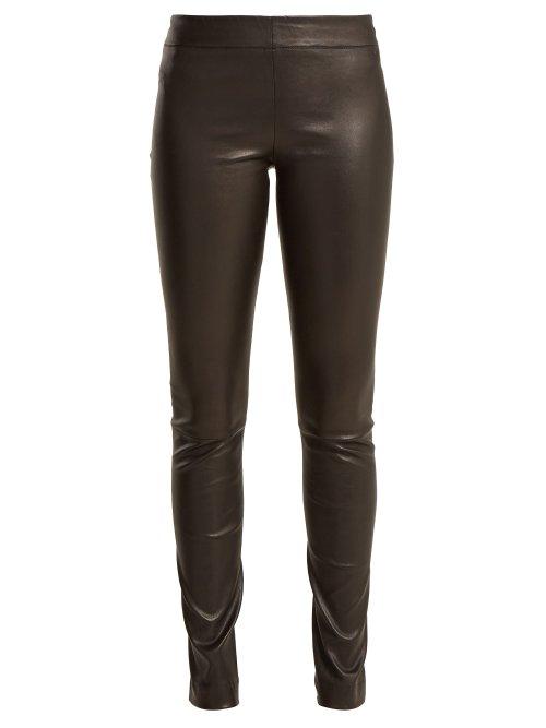 Matchesfashion.com The Row - Moto Leather Trousers - Womens - Black