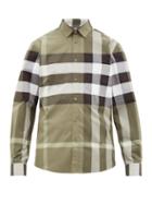 Matchesfashion.com Burberry - Oversize Check Cotton Shirt - Mens - Green