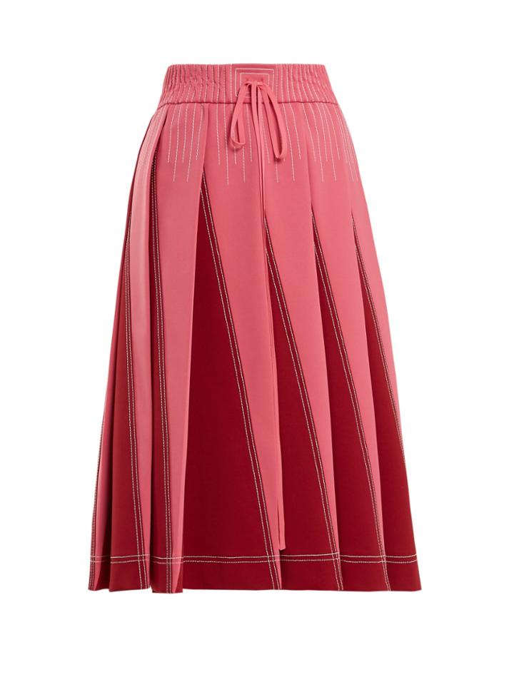 Valentino A-line Pleated Jersey Skirt