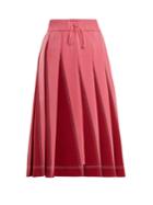 Valentino A-line Pleated Jersey Skirt