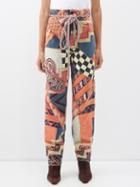 Etro - Louise Printed Patchworked Cotton Trousers - Womens - Multi
