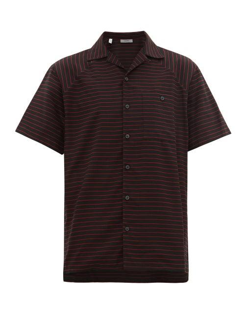 Matchesfashion.com Lanvin - Striped Twill Shirt - Mens - Black Red
