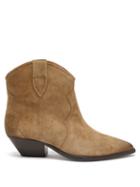 Matchesfashion.com Isabel Marant - Dewina Suede Western Ankle Boots - Womens - Beige