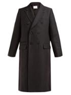 Matchesfashion.com Toga - Pvc Panelled Wool And Linen Blend Coat - Womens - Black
