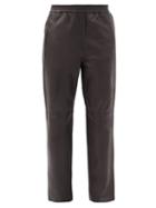 Matchesfashion.com Co - Elasticated-waist Leather Straight-leg Trousers - Womens - Black