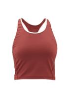 Matchesfashion.com The Upside - Berry Inge Racerback Jersey Cropped Top - Womens - Burgundy