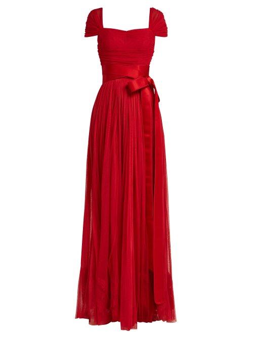 Matchesfashion.com Dolce & Gabbana - Layered Silk Tulle Gown - Womens - Red