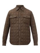 Brioni - Patch-pocket Quilted-shell Overshirt - Mens - Dark Brown