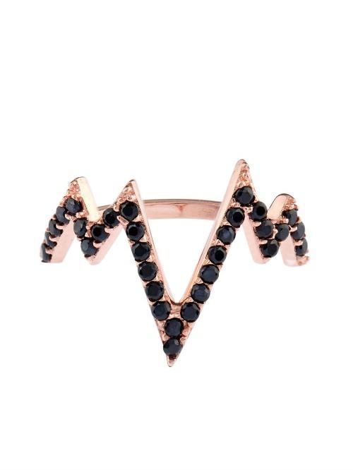 Aamaya By Priyanka Lifeline Topaz & Rose-gold Plated Phalanx Ring