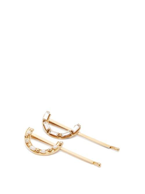 Matchesfashion.com Rosantica By Michela Panero - Cristallo Embellished Hair Slides - Womens - Crystal