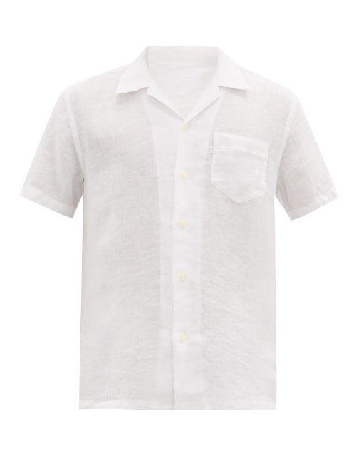 Matchesfashion.com 120% Lino - Cuban-collar Linen Shirt - Mens - White