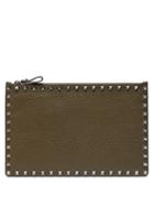 Matchesfashion.com Valentino - Rockstud Leather Pouch - Mens - Green