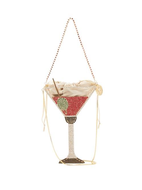 Rosantica - Martini Crystal And Metal Cross-body Bag - Womens - Red Multi