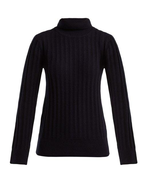 Matchesfashion.com The Row - Marton Ribbed Cashmere Sweater - Womens - Navy