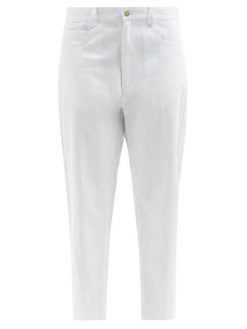 Albus Lumen - Relaxed-leg Cotton Cropped Trousers - Womens - White
